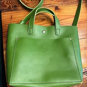 Portland Leather Green Apple Mini Crossbody Tote